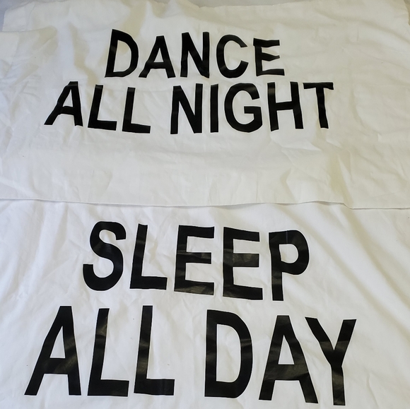 Dance All Night / Sleep All Day Pillow Case Set. - Picture 5 of 10